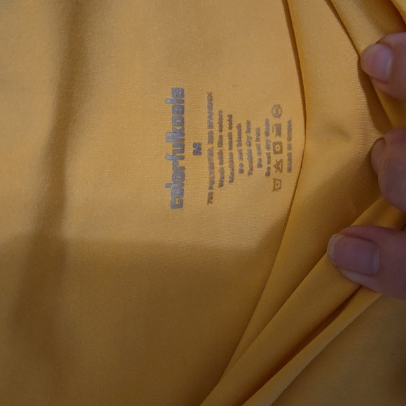 NWOT Colorfulkuala S M Buttery Yellow/Gold Leggings w pockets - Picture 2 of 8